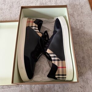 Burberry Leather, Suede and Check Men’s Sneakers